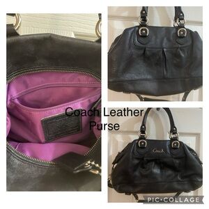 Coach black leather Ashley two way satchel bag